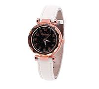 Reloj de cuarzo para mujer, reloj digital con cinturón luminoso estrellado, reloj para mujer ciega, blanco, talla única