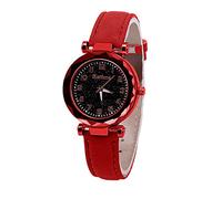 Reloj de cuarzo para mujer, reloj digital con cinturón luminoso estrellado, reloj para mujer ciega, rosso, talla única
