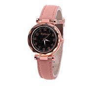 Reloj de cuarzo para mujer, reloj digital con cinturón luminoso estrellado, reloj para mujer ciega, rosa, talla única