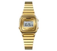 Reloj de cuarzo para mujer, ultrafino, hermoso, simple, pequeño, esfera pequeña, pulsera de malla de acero, dorado, (Steel Gold)