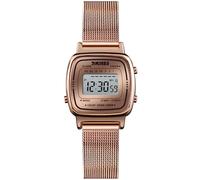 Reloj de cuarzo para mujer, ultrafino, hermoso, simple, pequeño, esfera pequeña, pulsera de malla de acero, Oro Rosa, Relojes digitales de cuarzo