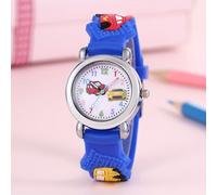 Reloj de cuarzo para niños y niñas con diseño colorido de coche de dibujos animados y superhéroes - Correa de PVC, no resistente , funciona con pilas, para y citas de juego