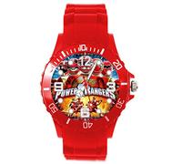 Reloj de cuarzo redondo de silicona rojo para niños, Correa