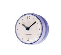 Reloj de cuarzo silencioso antivaho con base de ventosa fuerte para una adherencia segura para suavizar las paredes y espejos de cocina y baño (azul)