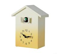 Reloj de cuco con timbre cada hora y pájaro animado hacia fuera moderno para reloj de pared con péndulo oscilante para decoración de interiores (amarillo)