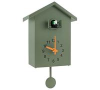 Reloj de cuco con timbre, reloj minimalista con sonido de cuco con péndulo, delicado reloj de cuco, casa de pájaros, funciona con pilas, reloj de pared para decoración de pared, hogar, sala de estar