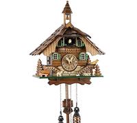 Reloj de cuco de la Selva Negra de madera auténtica con mecanismo de cuarzo a pilas y llamada de cucú - oferta de Uhren-Park Eble - casa de la Selva Negra 32 cm-