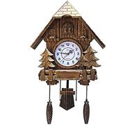 Reloj de Cuco de Madera Hecho a Mano, Reloj de Pared de la Selva Negra, carillón de Cuco con Movimiento de Cuarzo con Pilas, decoración de Arte para el hogar