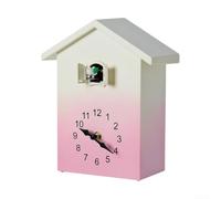 Reloj de cuco, moderno para pared, timbre cada hora, volumen ajustable, reloj de péndulo para decoración del hogar (rosa)