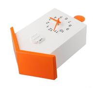 Reloj de cuco montado en la pared con diseño de pájaro de llamada de voz, material ABS, para decoración de sala de estar y oficina, volumen ajustable y silencio nocturno (blanco + naranja)