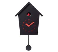 Reloj de Cuco REIHENHAUS con Péndulo Reloj de Pared, Reloj Moderno Bosque Negro, 28.3 × 22.8 × 10.4cm, Reloj de Péndulo con Función de Sueño Nocturno, Piar de Pájaros, Voz de Pájaro