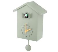 Reloj de Cuco, Reloj de Pared con Forma de Casa de Pájaros con Péndulo, Pequeño y Moderno Llamado de Voz de Pájaro, Estilo Nórdico, Arte de Pared, Péndulo para Colgar en la (Green)
