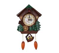 Reloj de Cuco, Reloj de Pared de Cuco, Reloj de péndulo Retro Tradicional de la casa de la Selva Negra Antigua Decoración de Pared Bird House Cuckoo Salón Apartamento Cuco Vintage 32 cm