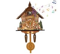 Reloj de Cuco Vintage de Madera con Ave que Trabaja, Péndulo Colgante, Ajustable con Botón