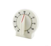 Reloj de cuenta regresiva con temporizador mecánico de 60 minutos, plástico ABS, blanco o negro, bobinado manual, no requiere pilas, para decoración de oficina en casa y gestión del tiempo (blanco)