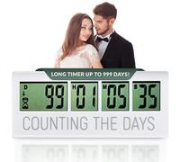 Reloj de cuenta regresiva para contar los días - Temporizador digital LCD de hasta 999 días - Temporizador reutilizable fácil de confi