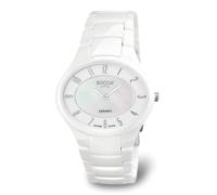 Reloj De Dama Boccia Titanium 3216-01 Cerámica Blanca Ovalado 35mm