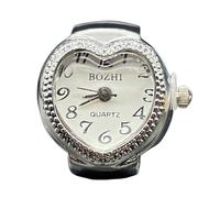 Reloj de de dedo, correa de bobina flexible, temporizador analógico, bonito diseño de amor, tamaño de bolsillo, de unisex, visualización mínima de tiempo para parejas, amigos