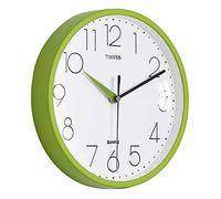 Reloj de decoración de pared de pared montada en la casa/Reloj en la pared Silent No Ticking Quartz de calidad, que no es de batería que funciona con operaciones redondas fáciles de leer Classroom