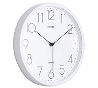 Reloj de decoración de pared de pared montada en la casa/Reloj en la pared Silent No Ticking Quartz de calidad, que no es de batería que funciona con operaciones redondas fáciles de leer Classroom