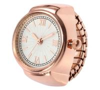 Reloj de dedo - Anillo de reloj pequeño creativo, accesorio de moda para hombres y mujeres, espejo de vidrio orgánico + movimiento de precisión, componente de acabado metálico, para fiesta y