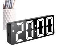 Reloj De Despertador LED - Reloj Digital De Escritorio | Reloje De Alarma Digital, Relojes De Reloj De Reloj De Escritorio De Pantalla Grande, Relojes De Alarma Modernos Silenciosos Con Fecha Y Temper