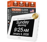 Reloj de Día Digital con Alarmas Personalizadas y Recordatorios de Calendario- Blanco