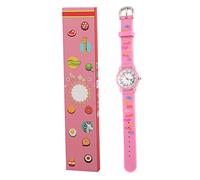 Reloj de dibujos animados resistente al agua para niños, esfera transparente, escala, movimiento de calidad, herramienta de reconocimiento de tiempo para niños (Poudre de coquille de colle lettre)
