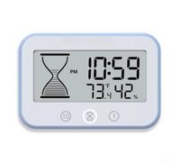 Reloj de ducha impermeable diario, para baño y cocina, IP56, resistente al agua, reloj digital con temporizador, higrómetro, termómetro, cuenta regresiva, hasta 99 minutos, pantalla húmeda, botones