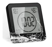 Reloj de Ducha Impermeable Diario, Reloj de baño con Temporizador de Ducha con Pantalla LCD Grande, indicador de Humedad, Control de Temperatura, Temporizador de Cuenta atrás para