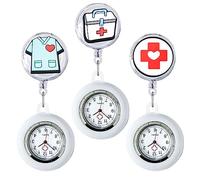 Reloj de Enfermera Con Clip - 3 Unidades, Funda de Silicona Elástica, Luminoso, Para Mujer, Reloj de Bolsillo