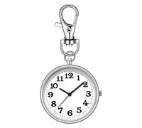 Reloj de enfermera silencioso - Reloj de estudiante, reloj de examen de posgrado | Mochila con reloj de bolsillo redondo con clip, elegante hebilla de llave y colgante de bolsa de reloj