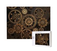 Reloj de Engranajes del Siglo de Bronce,Rompecabezas de Madera de 500 Piezas, Juego Familiar, Rompecabezas para Adultos, Adolescentes, decoración del hogar