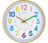 Reloj de enseñanza analógico silencioso para dormitorio de niños, aprende a decir la hora, reloj decorativo para el hogar y la escuela