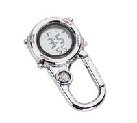 Reloj de escalada con mosquetón y brújula, luminoso para esfera de acero inoxidable, equipo al aire libre para camping, senderismo, montañismo, accesorio portátil para cinturón para hombres y mujeres