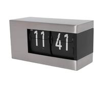 Reloj de Escritorio Automático con Tapa, Reloj con Calendario Retro Vintage, Mesa de Escritorio, Pantalla de 12 Horas Am PM, Iluminación LED Incorporada, para Decoración en el Hogar, (Silver)