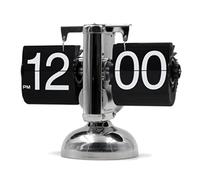 Reloj de Escritorio con Tapa Automática Reloj de Escritorio con Tapa, Retro Números Grandes Reloj Digital con Tapa hacia Abajo de un Solo Pie Auto para Sala de Estar para Colección (Negro)