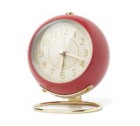 Reloj de escritorio de estilo vintage, pantalla de cristal HD transparente, despertador retro a pilas con mecanismo silencioso sin tictac, c