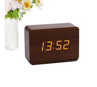 Reloj De Escritorio De Madera - Mesita de Noche | Reloj Digital, Pantalla Grande, 3 Ajustes De Alarma, Modo De Semana De Semana/Fin de Semana, Relojes Eléctricos De Madera Para Junto A La Cama