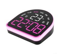 Reloj de escritorio LED con pantalla de temperatura de luz ambiental y alarmas personalizables, brillo ajustable para dormitorio, oficina y gestión diaria del tiempo (lámpara de polvo negra)