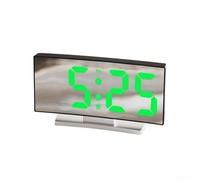 Reloj de escritorio LED de pantalla curva con función de alarma simple, pantalla de fuente grande, eficiencia energética y práctico para la gestión del tiempo (luz negra y verde)