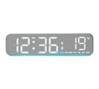 Reloj de escritorio LED multifuncional que muestra la fecha, semana y temperatura, función de cuenta regresiva de alarma, ajuste de silencio y control de brillo de tres pasos para mesita de noche (D)