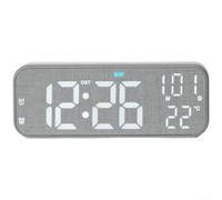 Reloj de escritorio LED multifuncional que muestra la fecha, semana y temperatura, función de cuenta regresiva de alarma, ajuste de silencio y control de brillo de tres pasos para mesita de noche (B)