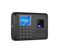 Reloj de Fichar, Reloj de control de asistencia biométrico con huella dactilar y contraseña, multilingüe, con pantalla LCD de 2,4 pulgadas, compatible con disco U for descargar datos
