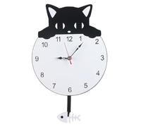 Reloj de gato genérico silencioso - Gato dulce sin hornear con un reloj swing | Decoración de hogar a pilas, decoración de reloj artificial para cocina moderna, sala de estar,