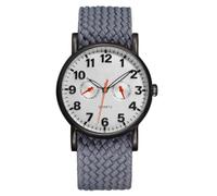 Reloj de hombre 38 mm impermeable deportes al aire libre de acero inoxidable cuarzo fácil lector esfera correa de nylon trenzado reloj pulsera ligero adecuado para una variedad de ocasiones, Banda