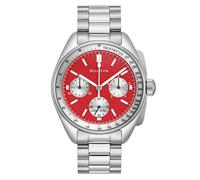 Reloj De Hombre BULOVA Cronógrafo Lunar Pilot Rojo Con 2 Correas Crono 96K115