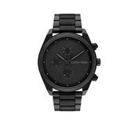 Calvin Klein Reloj Analógico de Cuarzo multifunción para Hombre, Colección Impact con Correa, Acero Inoxidable, Negro (Black)