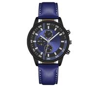 Reloj de hombre con correa de acero inoxidable cronógrafo esfera grande hip hop negocios personality reloj de cuarzo, turquesa