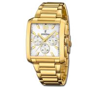 Reloj De Hombre Festina De Acero Inoxidable Dorado Cronógrafo Timeless UF20638/1